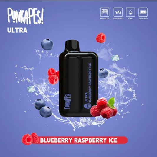 Punkapes Ultra 4000 - Blueberry Raspberry Ice SW Clouds Australia