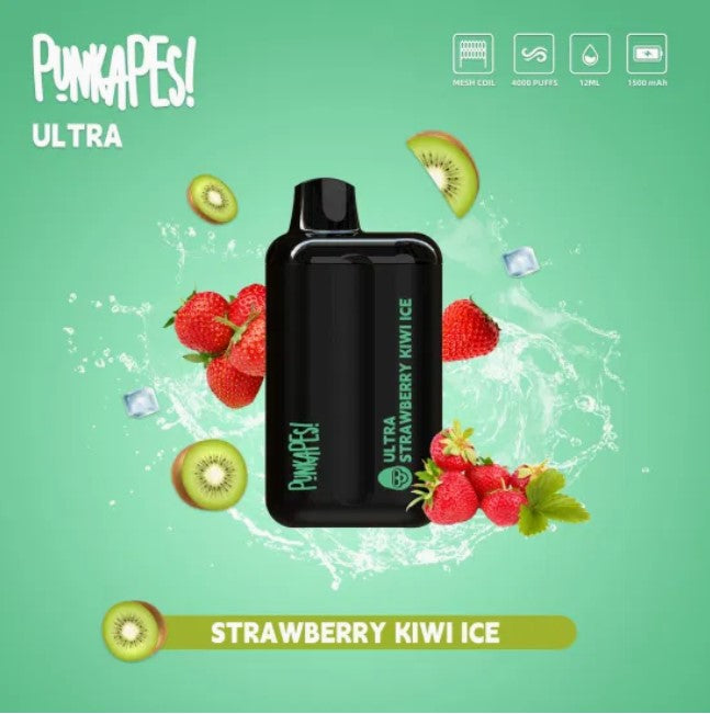 Punkapes Ultra 4000 - Strawberry Kiwi Ice SW Clouds Australia