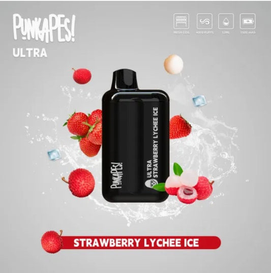 Punkapes Ultra 4000 - Strawberry Lychee Ice (NEW) SW Clouds Australia